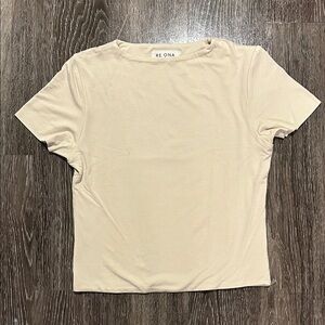 Re Ona Bone/Soft Tan Double-Lined T-Shirt